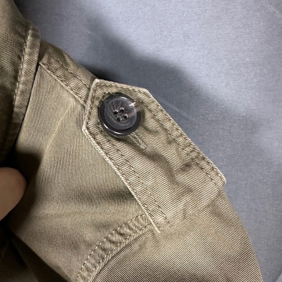 J. Crew Cropped Fatigue Jacket Olive Green Medium Peplum Casual No Belt - Picture 7 of 14